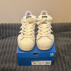 Adidas Superstar Sneakers - White with Black Stripes